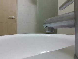 Korean girl showers check tick off work