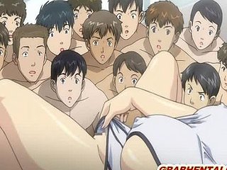 hentai mang thai với bộ ngực khổng lồ khoan tất cả các lỗ bằng xúc tu