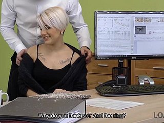 Lussy Sweet needs money for her business so seduces loan manager