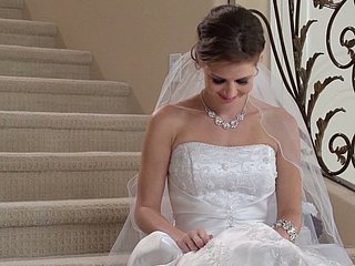 Perverted bride Jenni Lee gets her pussy fucked by handsome photographer Johnny Sins