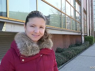 GERMAN SCOUT - Extrem Skinny College Teenager Gina Gerson Talk to Sex at Street - Gina gerson