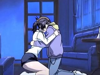 Busty anime babe in arms wadding both say no to be hung up on holes