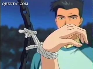 Çıplak anime kız halatlı ve gangbanged alır